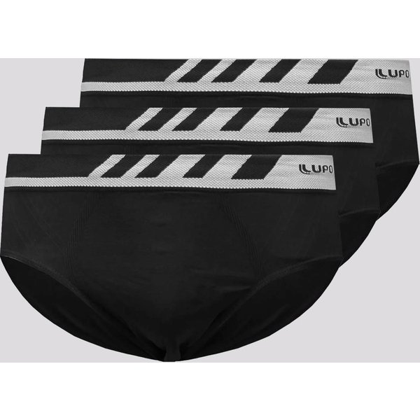 Kit 3 Cuecas Slip Lupo Microfibra Sem Costura Pret