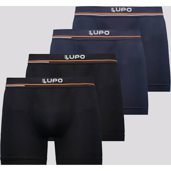 Kit 4 Cuecas Boxer Lupo Blue Nights e Preta