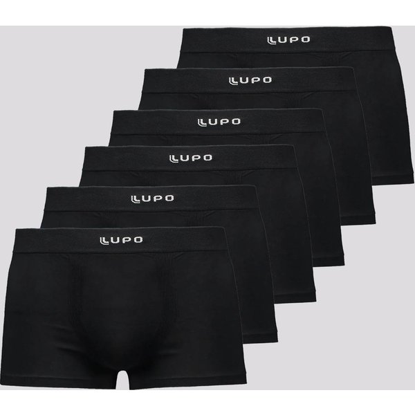Kit 6 Cuecas Sunga Lupo Microfibra Preta