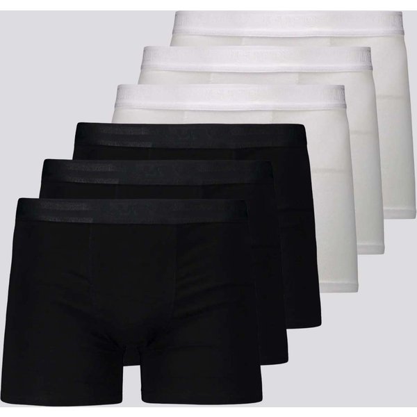 Kit 6 Cuecas Lupo Boxer Elastic Branca e Preta