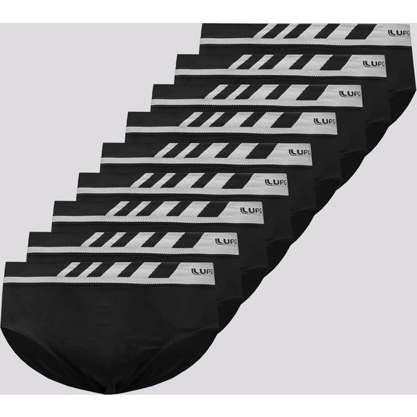 Kit 9 Cuecas Slip Lupo Microfibra Sem Costura Pret