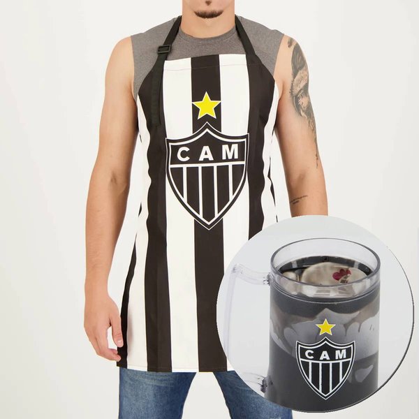 Kit Atlético Mineiro Avental e Caneca em Gel