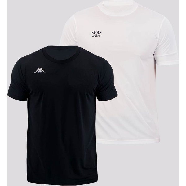 Kit Camisas Umbro TWR e Kappa Moderna Branca e Pre
