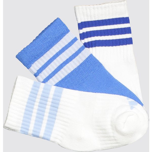Kit Meia Adidas Crew 3 Pares Infantil Azul