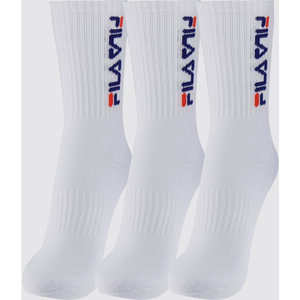 Kit Meia Fila 3 Pares Cano Alto Double Branco