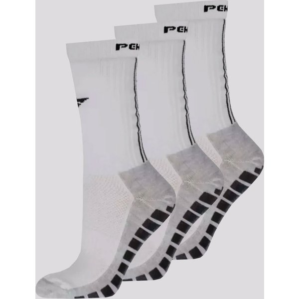 Kit Meia Penalty Grip Antiderrapante 3 Pares Branca