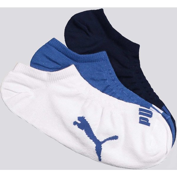 Kit Meia Puma Sapatilha 3 pares Branco Marinho e A