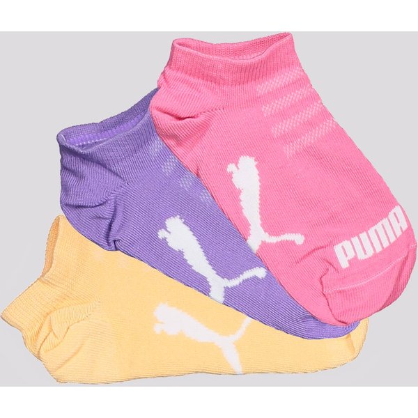Kit Meia Puma Sapatilha 3 Pares Infantil Laranja R