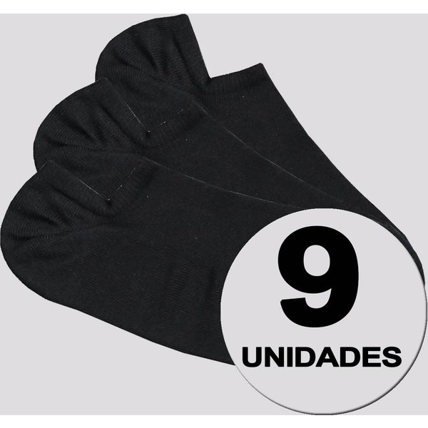 Kit Meia Selene Sapatilha Invisível 9 Pares Preta