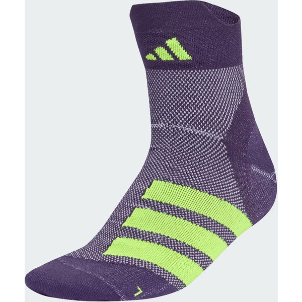 Meia Adidas RUNxADIZERO Cano Médio Roxa e Branca