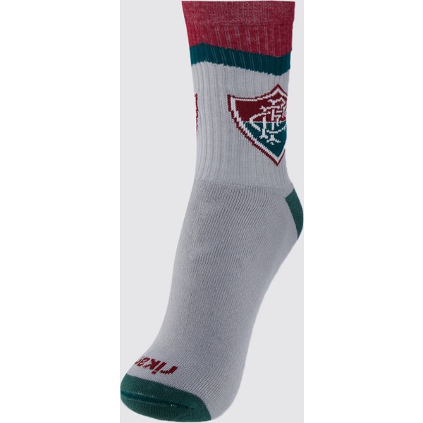 Meia Fluminense FC Esportiva Cinza e Verde