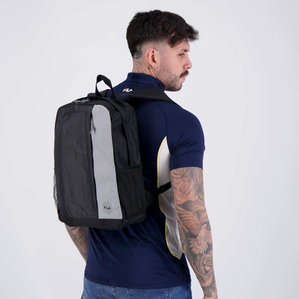 Mochila Fila Mondo Preto e Cinza