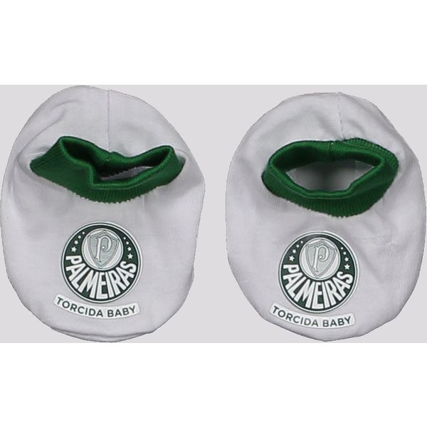 Pantufa Palmeiras Torcida Infantil Branca e Verde