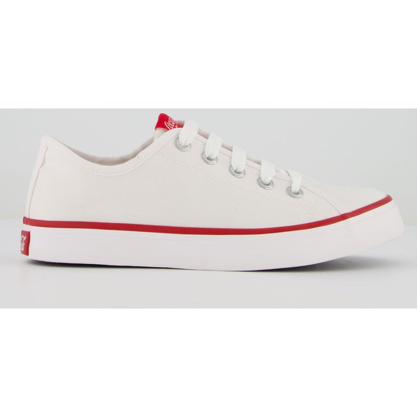 Tênis Coca Cola Stream Canvas Feminino Branco e Vermelho