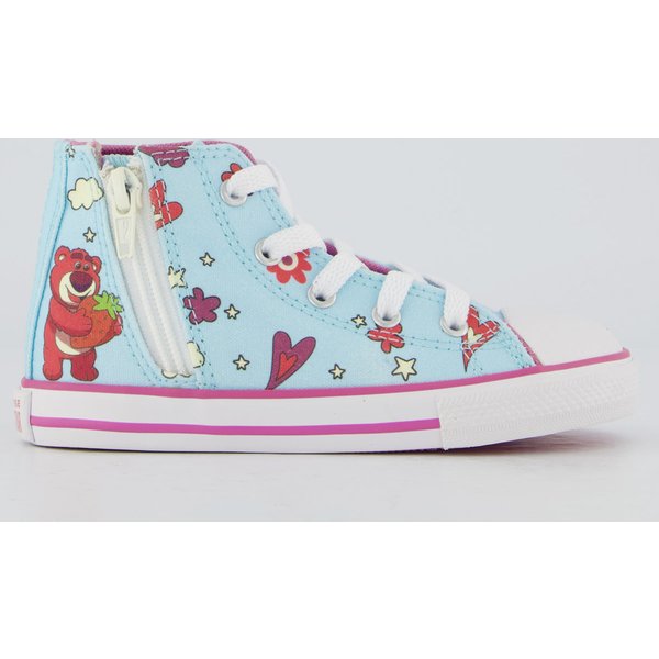 Tênis Converse All Star Chuck Taylor Cano Alto Juvenil Azul e Rosa