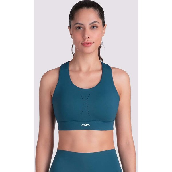 Top Olympikus Corre Alto Impacto Feminino Azul