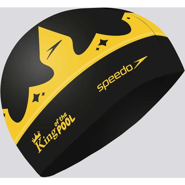 Touca de Natação Speedo Kingdom Infantil Preta e Amarela