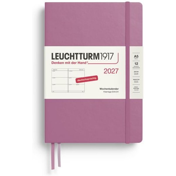 Wochenkalender Medium (A5) 2027, Dusty Rose, Deutsch
