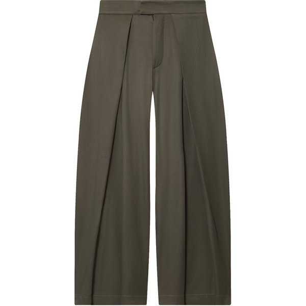 Women's Long Pants 2026 Autumn New Arrivals Military Green Pleated Loose Wide-Leg Pants Casual Fashion Stylish And Versatile-image