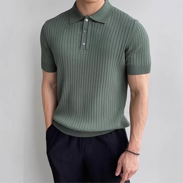 Men's Knit Polo Shirt – Short-Sleeve Casual T-Shirt With Slim Fit & Modern Collar-image