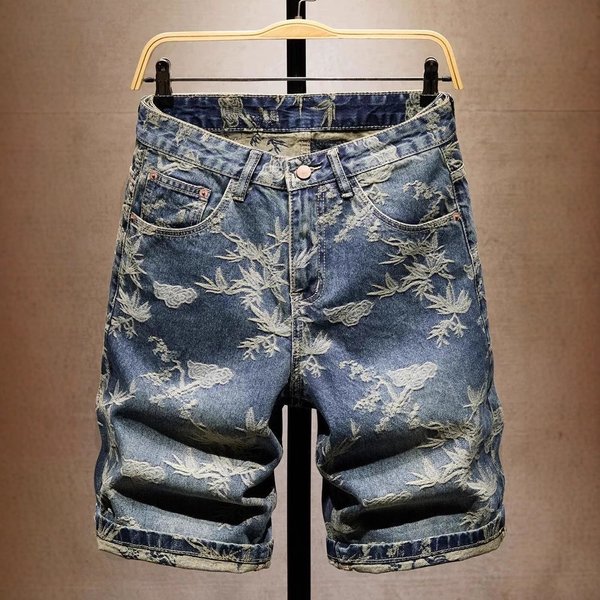 Men's Clothing New Trendy Brand Embroidery Loose Shorts Summer Thin 5 Point Shorts