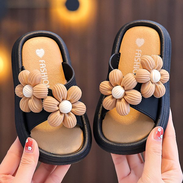 Girls' Summer Sandals - Non-Slip Soft Sole Flower Design Beach Sandals For Toddler To Big Kids, Mother-Daughter Matching-image