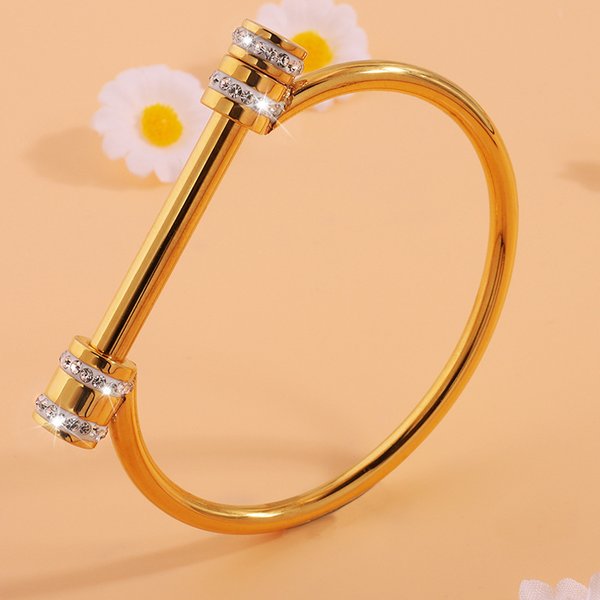 Unisex Fashion New Horseshoe Shaped Stainless Steel Bracelet High End Personality Light Luxury Non Fading Bracelet-image