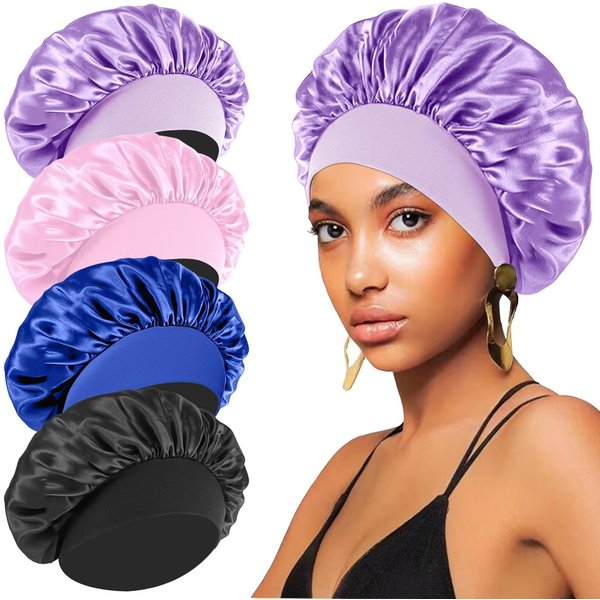 All match high elastic hair care hat confinement hat headband beauty cap shower cap female nursing satin sleeping cap