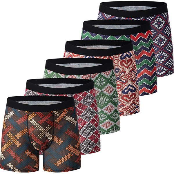 Men's Plus-Size Boxer Briefs 6-Pack - Stretch Comfort For Sports & Daily Wear - Breathable Polyester Underwear S-XXXL-image