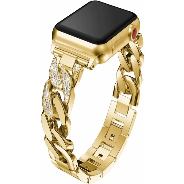 1pc Cowboy Chain Rhinestone Stainless Steel iWatch Band 42/44/45/49mm 40/41mm For iWatch Series Ultra Se 8/7/6/5/4/