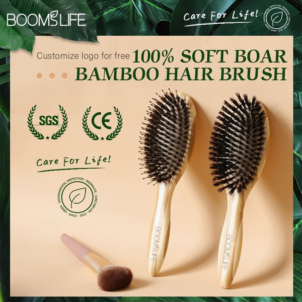 Boomslife Soft Boar Bristle Brush Professional Women Hairbrush Massage Bamboo Comb For Hair Beauty Care Salon Tools-image