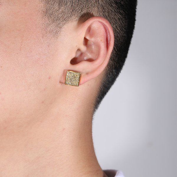 Chinese Style Alloy Diamond Hip Hop Earring Accessories Trendy Brand Full Diamond Ins Personality Earrings-image