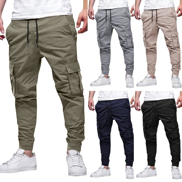 Men's Multi Pocket Drawstring Casual Japanese Overalls Men's Autumn And Summer New Overalls Spot Wholesale-image