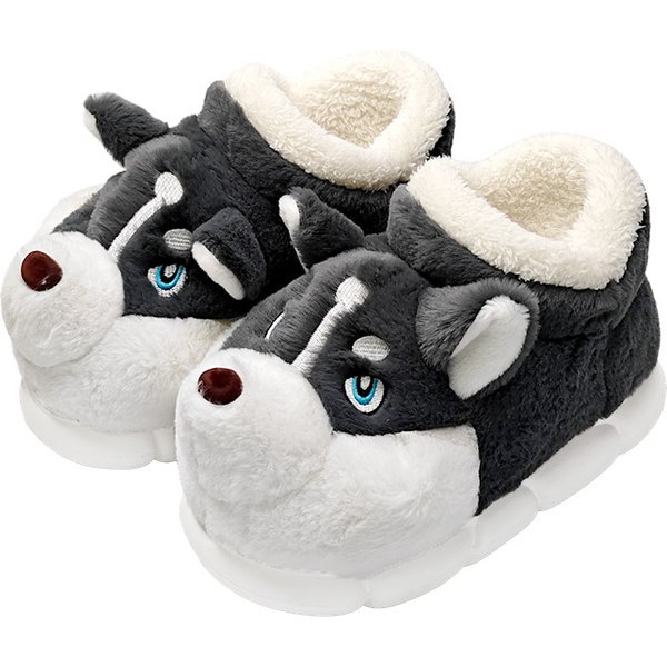 Men's Cotton Slippers Men's Winter Bag With Indoor Home Cartoon Cute Non-Slip Plus Cashmere Warm Plush Cotton Shoes Winter Style-image