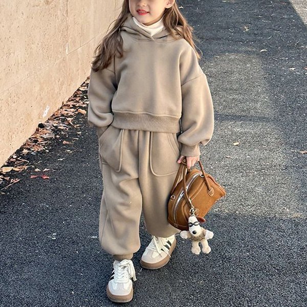 Ensemble Deux PièCes Pour MèRe Et Enfant, Pull Et Pantalon éPais En Velours, Collection Automne-Hiver 2024, Tenue De Sport éLéGante Et DéContractéE Pour Enfants-image
