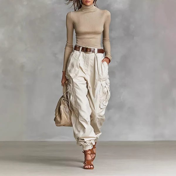 Women's Cargo Pants – Oversized Streetwear Trousers With Multiple Pockets (Trendy Wide-Leg Casual Pants, Urban & Edgy Style)-image