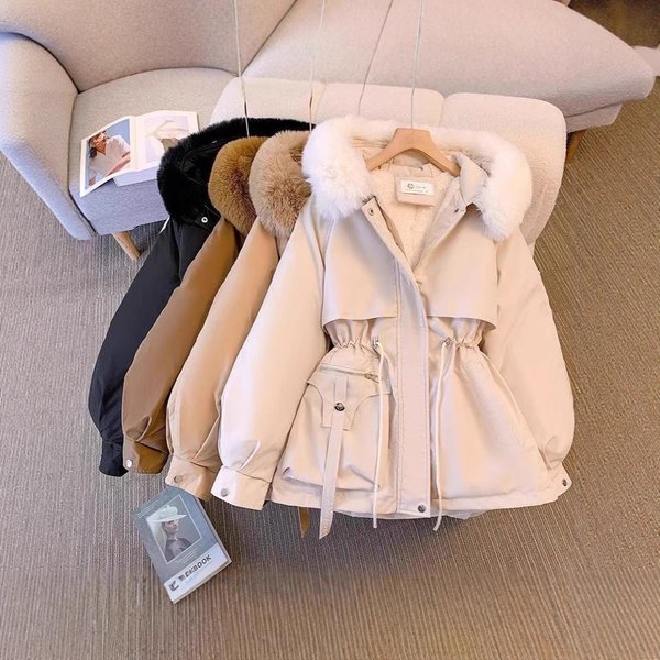 Men's Winter Jacket With Faux Fur Hood, Thick Warm Coat For Cold Weather, Loose Fit Parka With Polyester Filling, Casual & Commuter Style-image