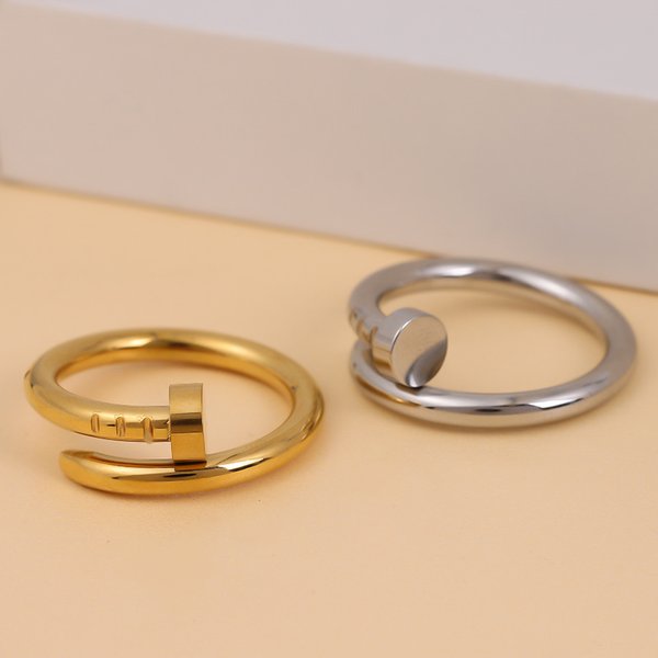 Minimalist Fashion Nail Titanium Steel High-End Light Luxury Couple Rings Niche Personality Ring In Stock Wholesale-image