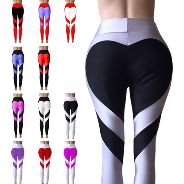 Women's butt love splicing leggings butt lift elastic high waist leggings