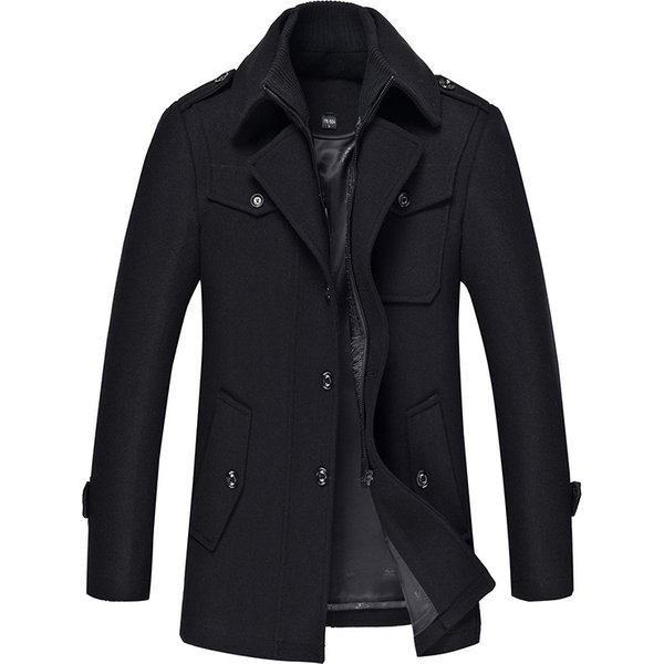 Men's Clothing woolen coats slim large size windbreakers thickened woolen coats woolen coats