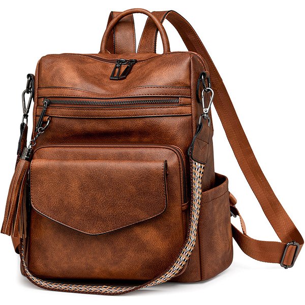 High Quality Backpack, New Style Backpack, Women's High-end Feel, Dual Color Fringed Backpack