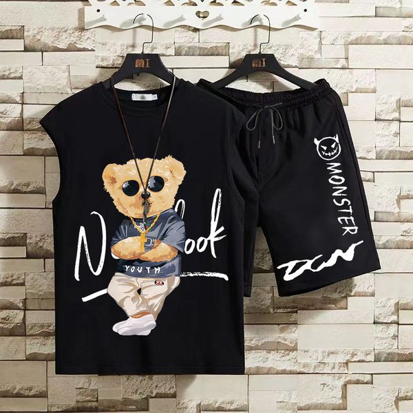 Men's Clothing Large quantity and excellent men's shorts men's vest suit shorts men's trendy full set of trendy leisure