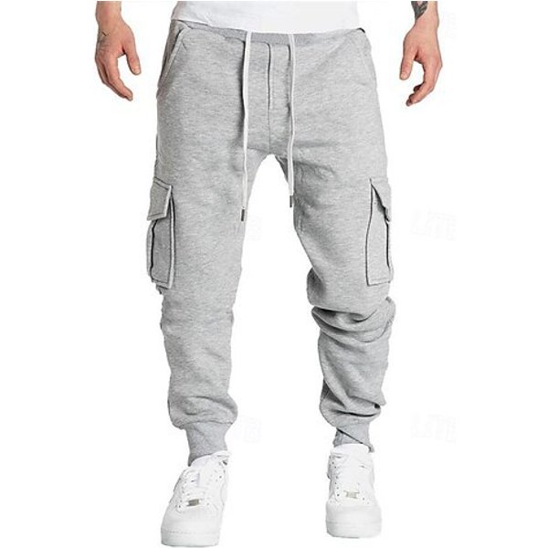Men's Cargo Pants With Multiple Pockets - Comfortable Straight Leg Casual Trousers For Outdoor Sports & Daily Wear-image