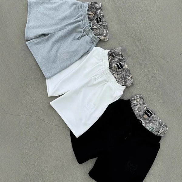 Men's Camouflage Sweatpants Double Waist Stitching Hip Hop Casual Embroidered Sports Shorts Mid Waist Crop Pants For Summer-image