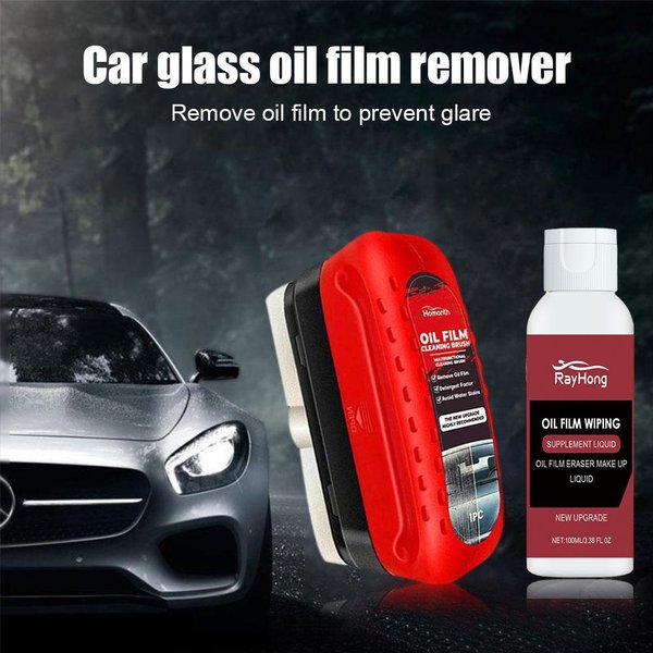 Car Remover Powerful Front Inner Windshield Stain Removal Glass Oil Film Cleaning Brush-image
