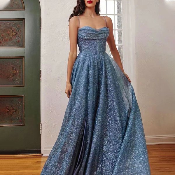 Women’s Clothing New Women's Long Skirt Sleeveless Tube Top Gold Sprinkled Sexy Suspender Large Swing Dress