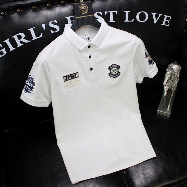 2024 Fashion Trend Casual Versatile Handsome Men's T-shirt Summer New High-end Lapel Trendy Brand Loose Top