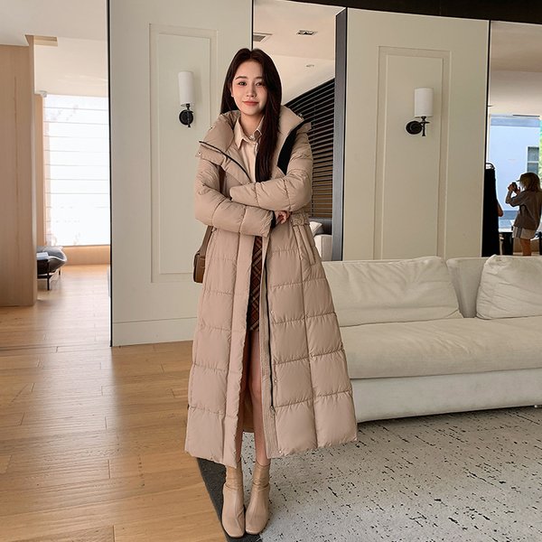 Women's Oversized Long Padded Coat With Hood – Warm Winter Jacket In Light Khaki, Khaki, Coffee & Black (M-3XL)