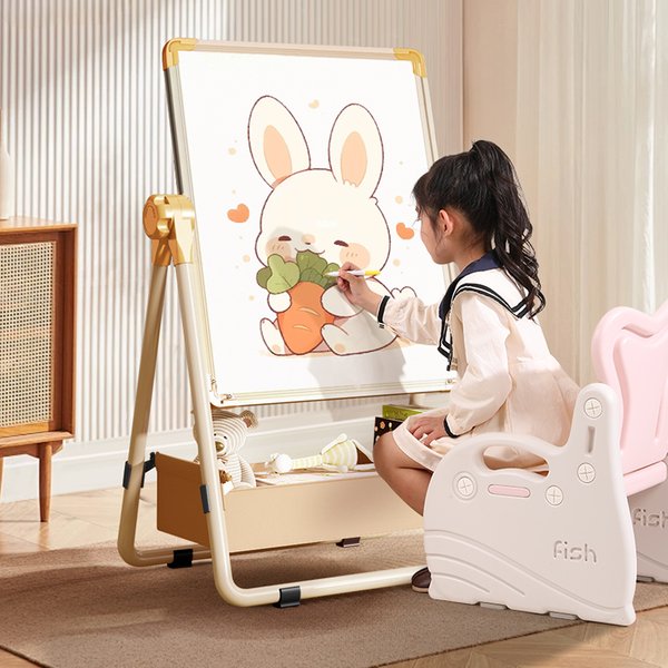 Children's Drawing Board, Baby Magnetic Double-Sided Teaching, Home Small Blackboard Stand, Colored Graffiti, Erasable-image