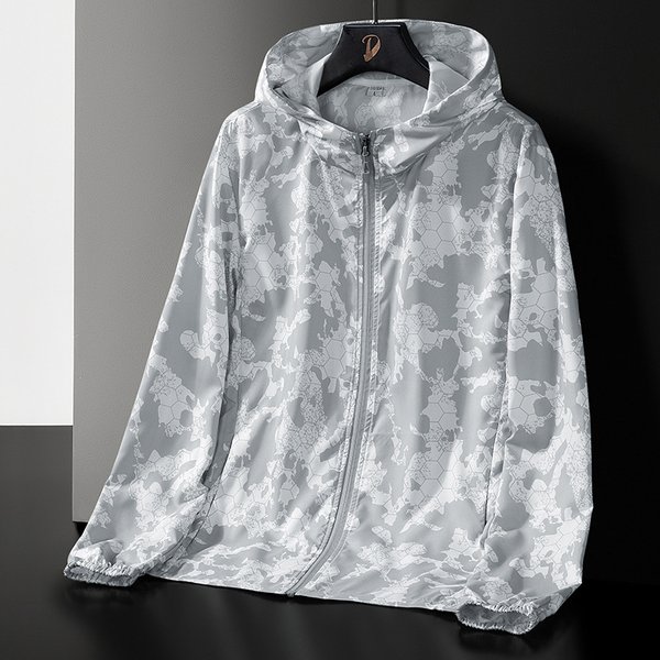Men's Clothing Camouflage Sun Protection Clothing Loose Large Size Hooded Thin Jacket Anti Ultraviolet Fishing Waterproof Sun Protection Clothing-image